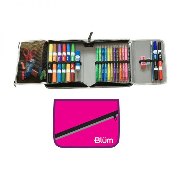 BLUMBERG COMPANY SCHOOL SUPPLY KIT GRADE K-1 HOT PINK CASE/PRUPLE TRIM BMB26010976