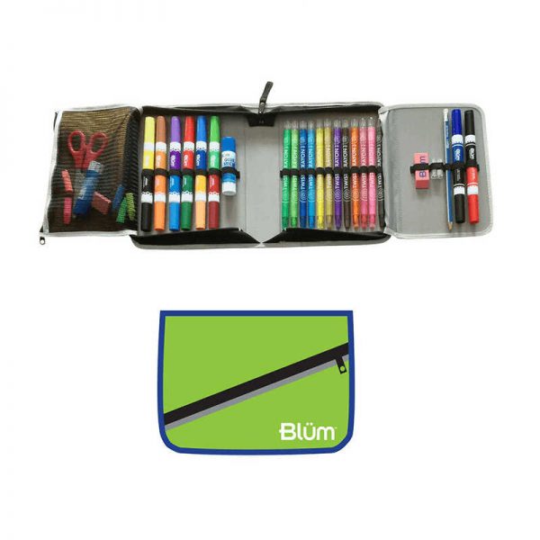 BLUMBERG COMPANY SCHOOL SUPPLY KIT GRADE K-1 LIME CASE/ COBALT TRIM BMB26010983