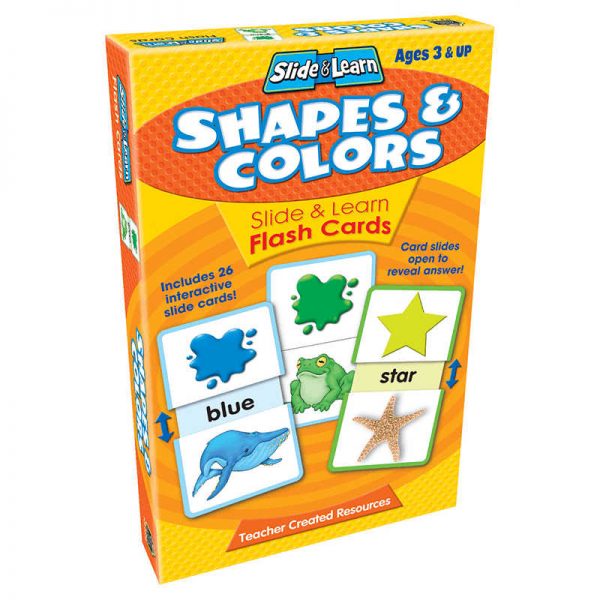 TEACHER CREATED RESOURCES SHAPES & COLORS SLIDE & LEARN FLASH CARDS TCR6556