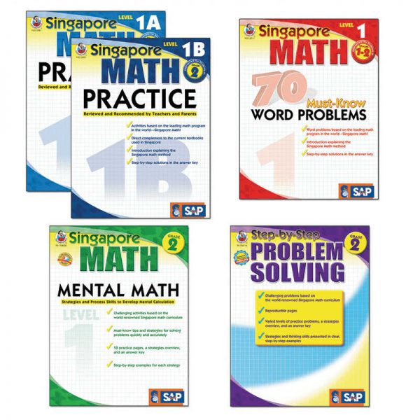 CARSON DELLOSA SINGAPORE MATH BUNDLE GRADE 1-2 FS-704177