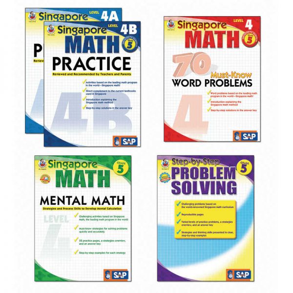 CARSON DELLOSA SINGAPORE MATH BUNDLE GRADE 5 FS-704180