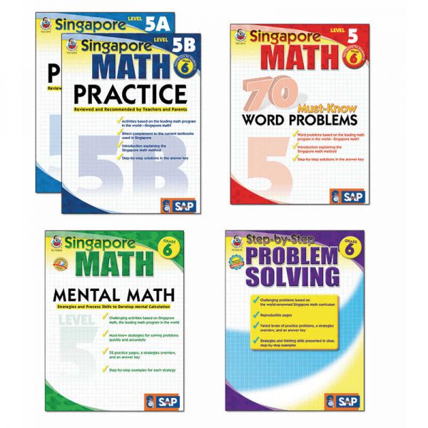 CARSON DELLOSA SINGAPORE MATH BUNDLE GRADE 6 FS-704181