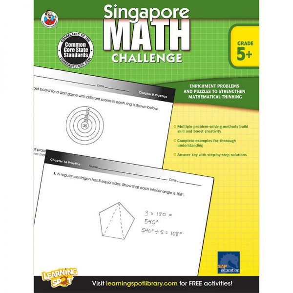 CARSON DELLOSA SINGAPORE MATH CHALLENGE GRADE 5 CD-704282