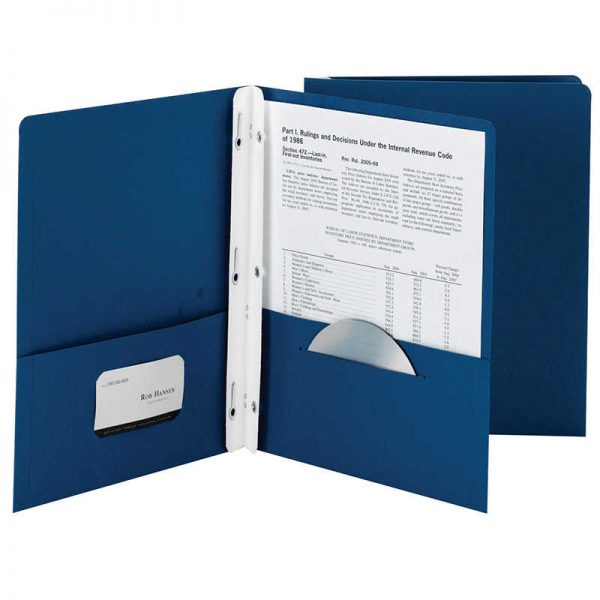 SMEAD MANUFACTURING COMPANY SMEAD 25CT DARK BLUE TWO POCKET FOLDERS WITH FASTENERS SMD88022