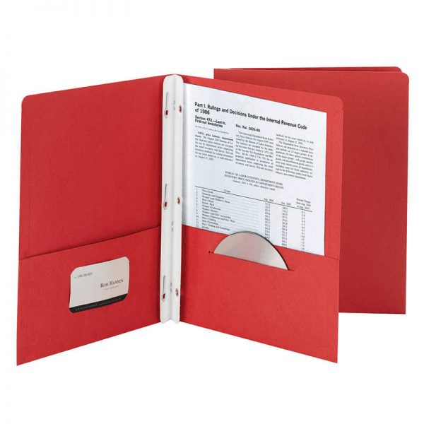 SMEAD MANUFACTURING COMPANY SMEAD 25CT RED TWO POCKET FOLDERS WITH FASTENERS SMD88024