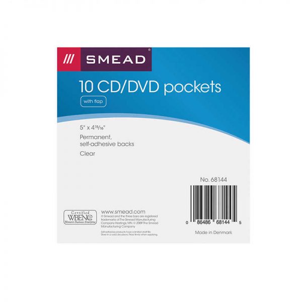SMEAD MANUFACTURING COMPANY SMEAD CD DVD POCKET SELF ADHESIVE POLY POCKETS SMD68144