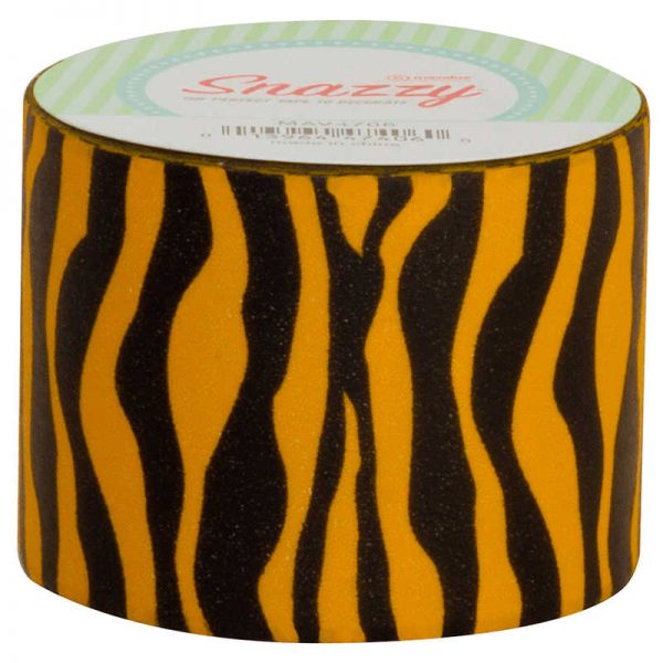 DSS DISTRIBUTING SNAZZY TAPE BLACK & ORANGE ZEBRA STRIPE MAV4726