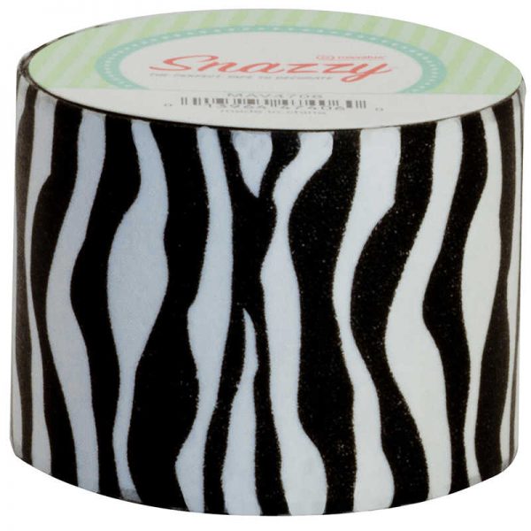 DSS DISTRIBUTING SNAZZY TAPE BLACK & WHITE ZEBRA STRIPE MAV4725