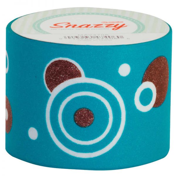 DSS DISTRIBUTING SNAZZY TAPE BROWN GRAPHIC CIRCLES ON TURQUOISE MAV4732
