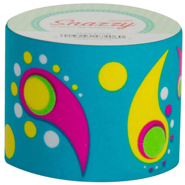 DSS DISTRIBUTING SNAZZY TAPE PAISLEY ON TURQUOISE MAV4734