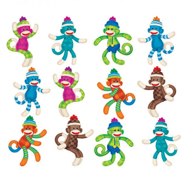 TREND ENTERPRISES INC. SOCK MONKEY PATTERNS MINI ACCENTS VARIETY PACK T-10898