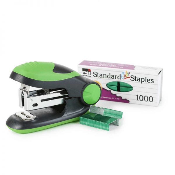 CHARLES LEONARD SOFT GRIP MINI STAPLER KIT GREEN CHL82225