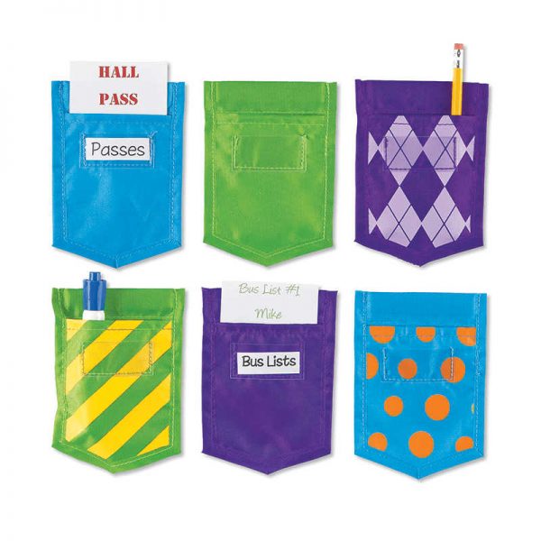 LEARNING RESOURCES SOLIDS AND PATTERNS MAGNETIC MINI POCKETS SET OF 6 LER6446