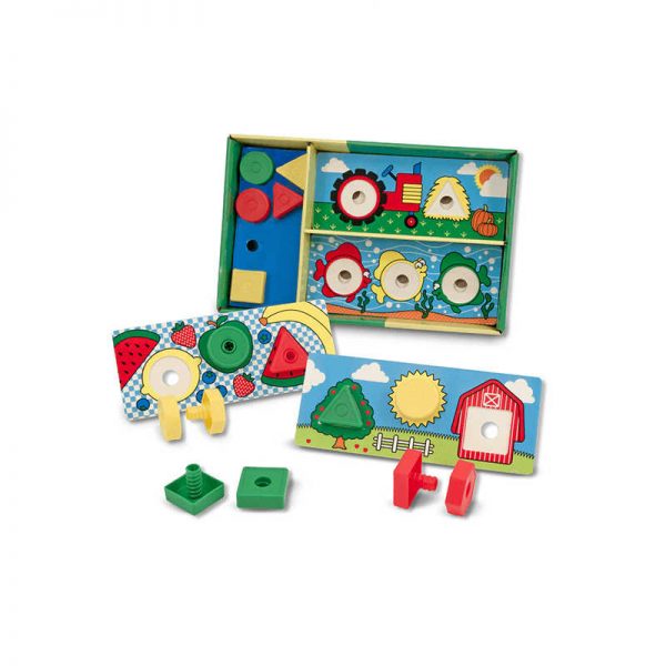 MELISSA & DOUG SORT MATCH ATTACH NUTS & BOLTS BOARDS LCI2433