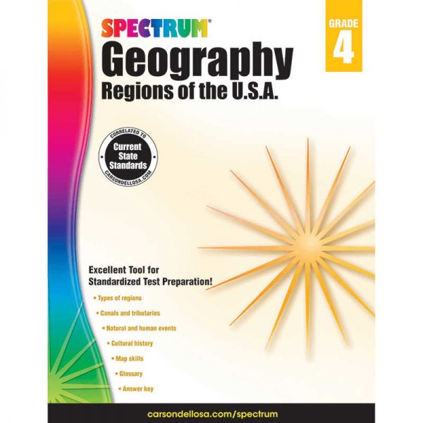 CARSON DELLOSA SPECTRUM GEOGRAPHY REGIONS OF THE USA GRADE 4 CD-704659