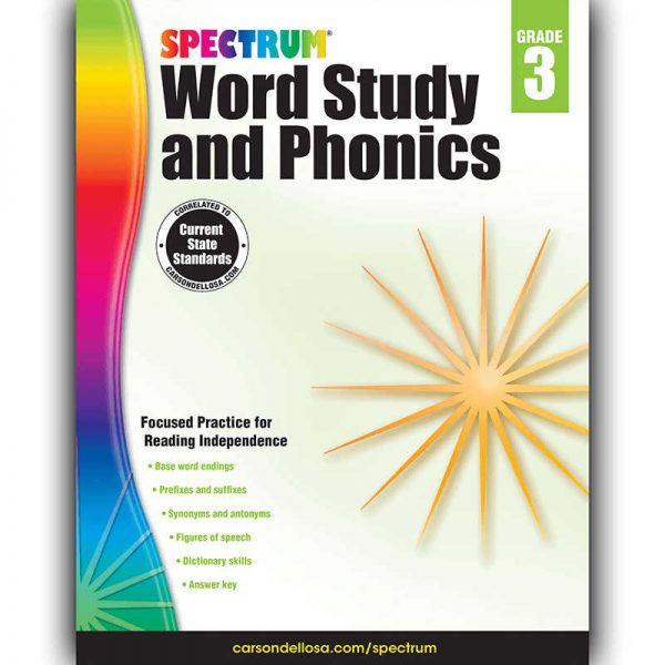 CARSON DELLOSA SPECTRUM GRADE 3 WORD STUDY AND PHONICS CD-704606