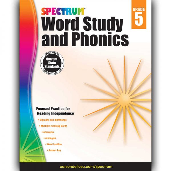 CARSON DELLOSA SPECTRUM GRADE 5 WORD STUDY AND PHONICS CD-704608