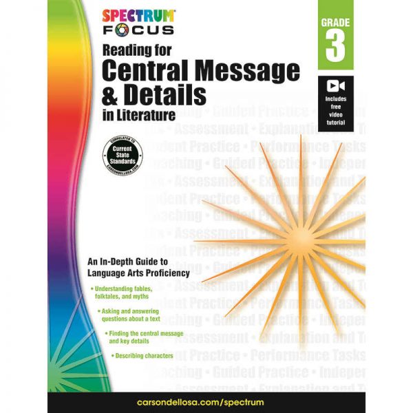 CARSON DELLOSA SPECTRUM READING CENTRAL MESSAGE & DETAILS IN LITERATURE GRADE 3 CD-704902
