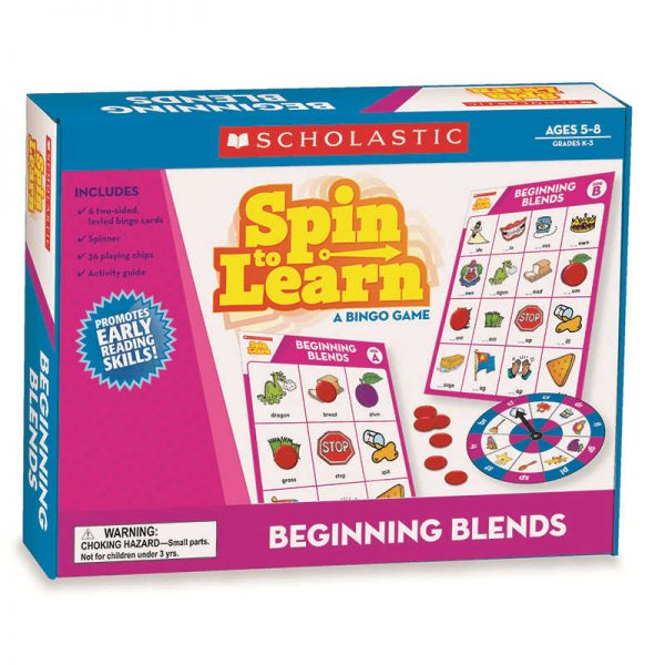 SCHOLASTIC TEACHING RESOURCES SPIN TO LEARN BEGINNING BLENDS GAME SC-540222
