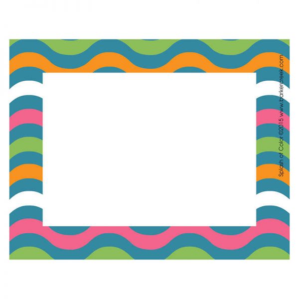 BARKER CREEK SPLASH OF COLOR WAVE NAME TAGS SELF-ADHESIVE LABELS BCPLL1536