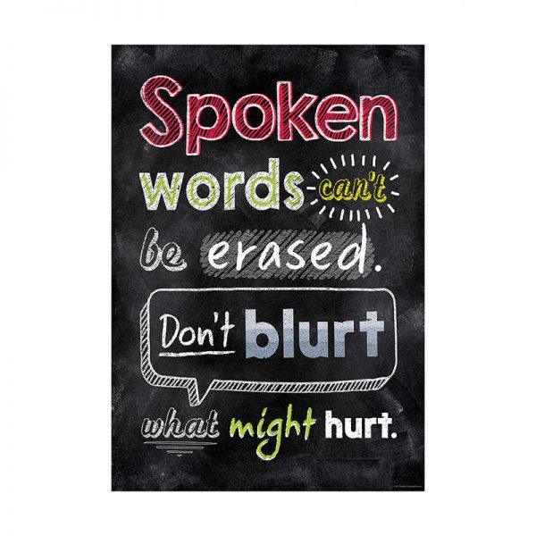 CREATIVE TEACHING PRESS SPOKEN WORDS CANT BE ERASED INSPIRE U POSTER CTP6749