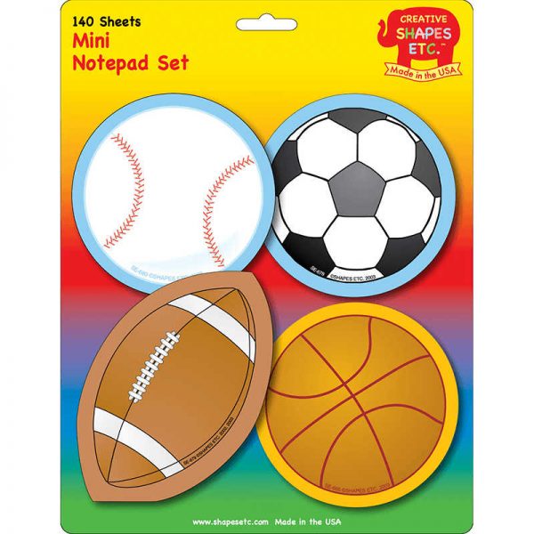 CREATIVE SHAPES ETC. LLC SPORTS SET MINI NOTEPAD SE-7942