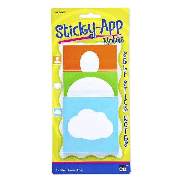 CHARLES LEONARD STICKY APP NOTES NEON 3 ASSORTED DESIGNS CHL76950
