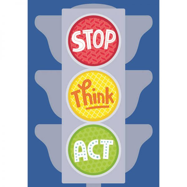 CREATIVE TEACHING PRESS STOP THINK ACT INSPIRE U POSTER CTP0317
