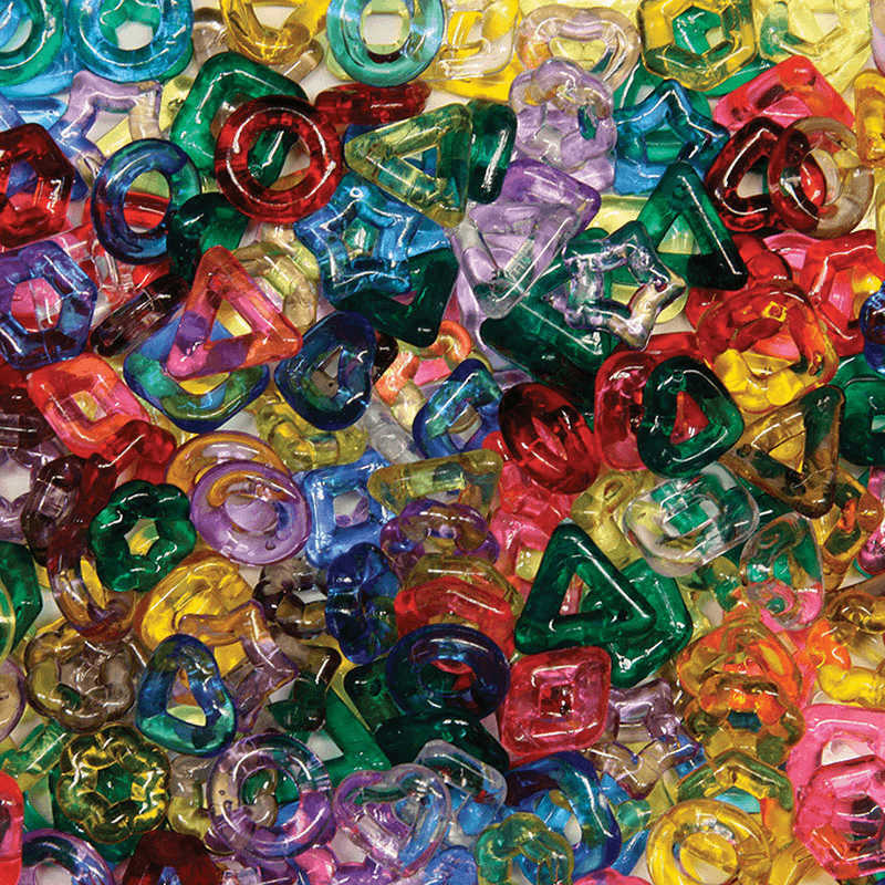 PACON CORPORATION STRINGING RING BEADS 220PC ASSORTED SHAPES & COLORS CK-3267