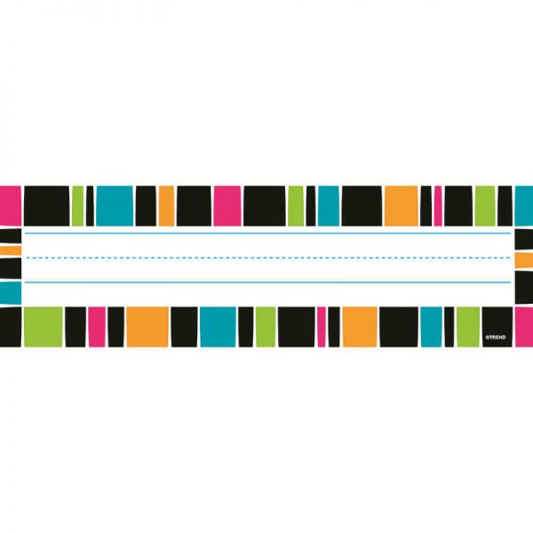 TREND ENTERPRISES INC. STRIPE-TACULAR GROOVY DESK TOPPERS NAME PLATES T-69253