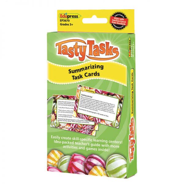 EDUPRESS SUMMARIZING LANGUAGE ARTS TASTY TASK CARDS EP-3670