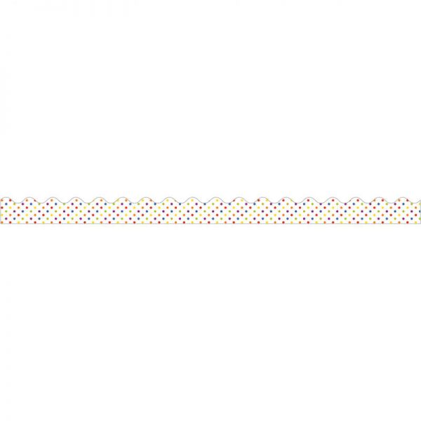 CARSON DELLOSA SUPER POWER RAINBOW DOTS SCALLOPED BORDERS CD-108237