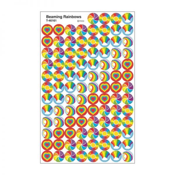 TREND ENTERPRISES INC. SUPERSPOTS STICKERS BEAMING RAINBOW T-46161