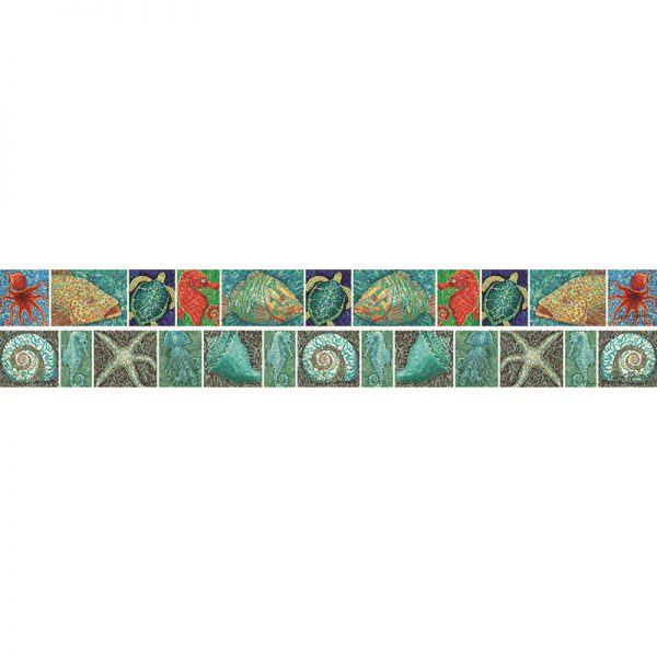 BARKER CREEK SURFS UP CORAL REEF DOUBLE SIDED BORDER LAS967B