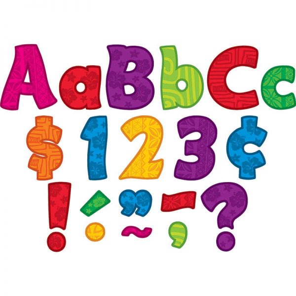 TEACHER CREATED RESOURCES SURFS UP FUNTASTIC 4IN LETTERS COMBO PACK TCR5518