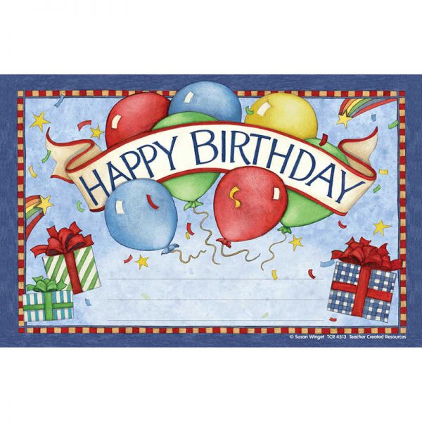 TEACHER CREATED RESOURCES SW HAPPY BIRTHDAY AWARDS TCR4513