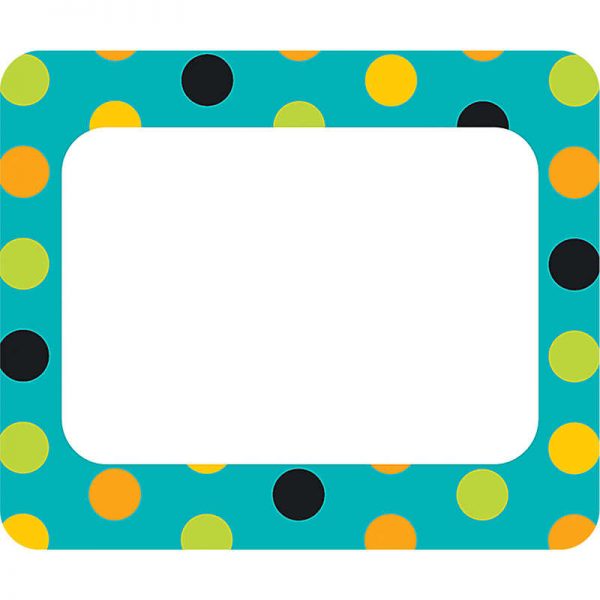 CARSON DELLOSA TEAL APPEAL NAME TAGS - POLKA DOTS CD-150027