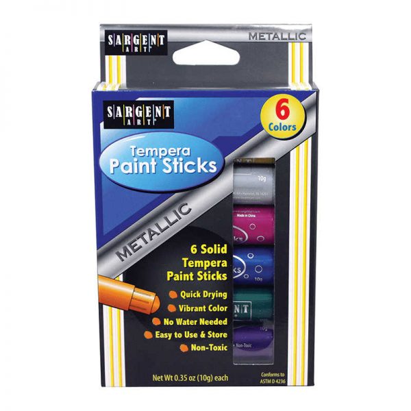 SARGENT ART INC. TEMPERA STICK METALLIC 6 CT SAR932103
