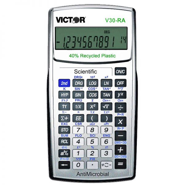 VICTOR TECHNOLOGY TEN DIGIT SCIENTIFIC CALCULATOR W ANTIMICROBIAL PROTECTION VCTV30RA