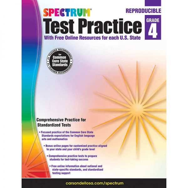 CARSON DELLOSA TEST PRACTICE WORKBOOK GRADE 4 CD-704250