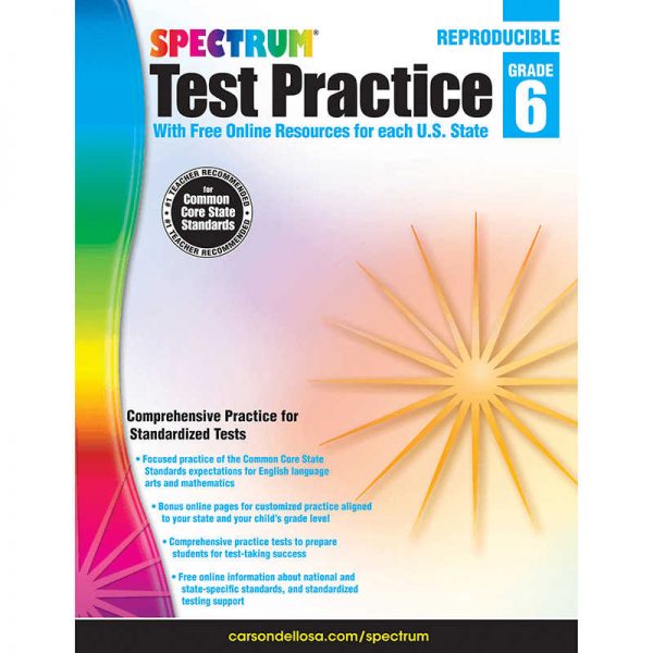 CARSON DELLOSA TEST PRACTICE WORKBOOK GRADE 6 CD-704252