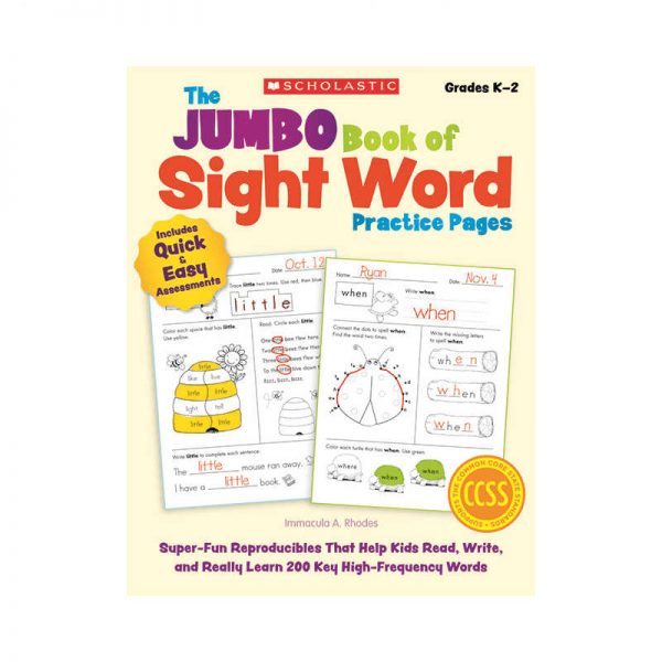 SCHOLASTIC TEACHING RESOURCES THE JUMBO BOOK OF SIGHT WORD PRACTICE PAGES SC-548972