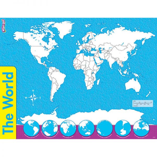 TREND ENTERPRISES INC. THE WORLD WIPE OFF MAP 17X22 T-27302
