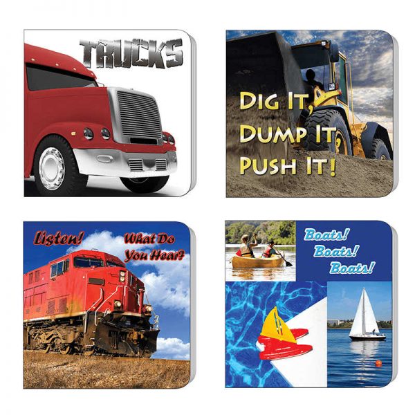 TEACHER CREATED RESOURCES THINGS THAT GO BOARD BOOKS SET OF 4 TCR90064