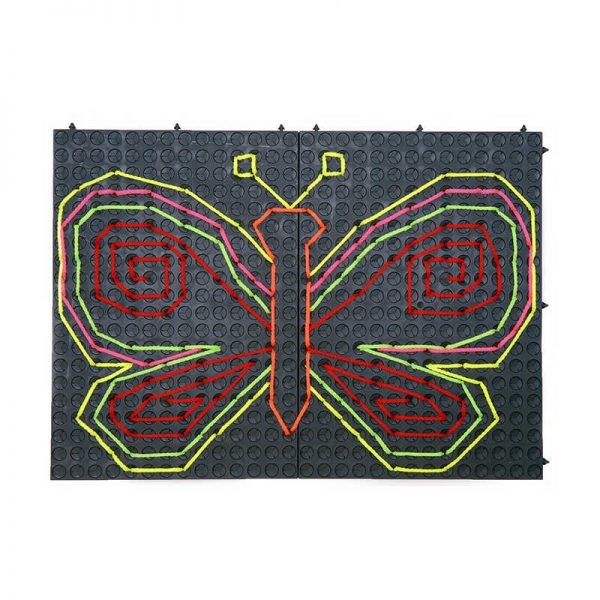 POLYDRON THREADING BOARDS BLACK BOARDS WITH FLUORESCENT LACES EA-N907006
