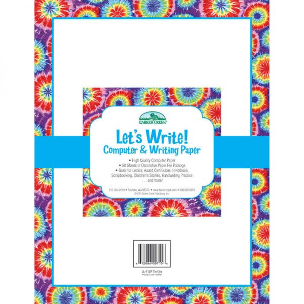 BARKER CREEK TIE DYE COMPUTER PAPER 50CT BCPLL715P