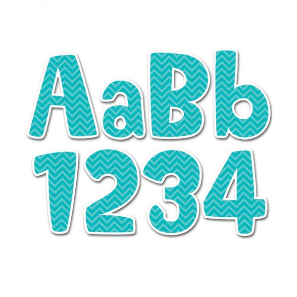 CREATIVE TEACHING PRESS TURQUOISE CHEVRON 4IN DESIGNER LETTERS CTP1946