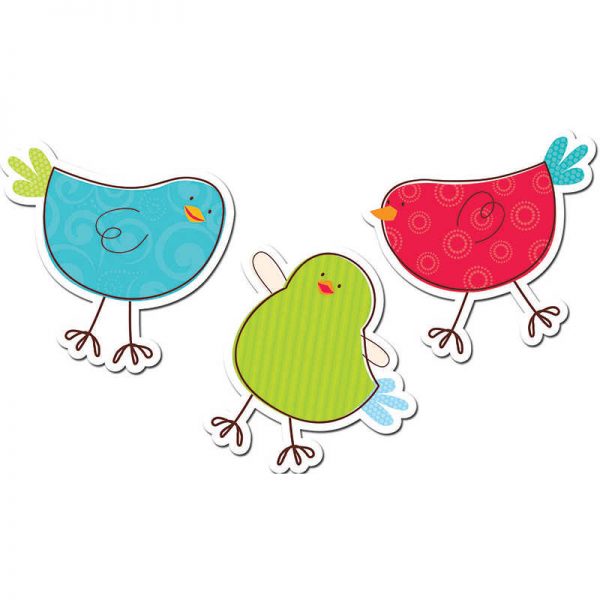 CREATIVE TEACHING PRESS TWEETING BIRDS 6IN DESIGNER CUT OUTS CTP6483