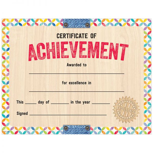 CREATIVE TEACHING PRESS UPCYCLE STYLE CERTIFICATE OF ACHIEVEMNET CTP2536