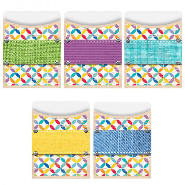 CREATIVE TEACHING PRESS UPCYCLE STYLE LIBRARY POCKETS STANDARD SIZE CTP6742
